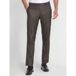 Arrow Brown Regular Fit Trousers-picture-13