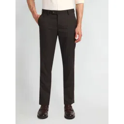 Arrow Brown Slim Fit Checks Trousers-picture-38