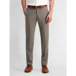 Arrow Brown Slim Fit Self Pattern Trousers-picture-47
