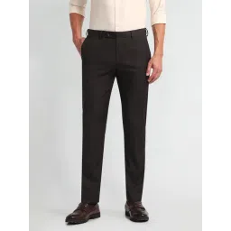 Arrow Brown Slim fit Solid Trousers-picture-25