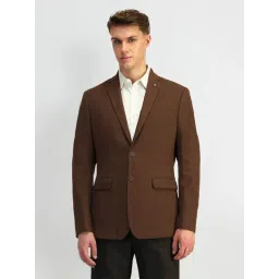 Arrow Brown Slim Fit Texture Blazer-picture-41