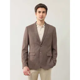 Arrow Brown Slim Fit Texture Blazer-picture-38