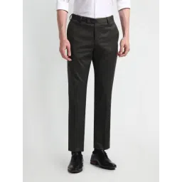 Arrow Brown Slim Fit Texture Trousers-picture-35