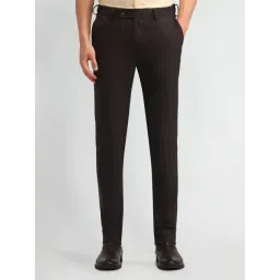 Arrow Brown Slim Fit Texture Trousers-picture-29