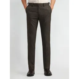 Arrow Brown Slim Fit Texture Trousers-picture-23