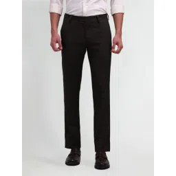 Arrow Brown Slim Fit Texture Trousers-picture-33
