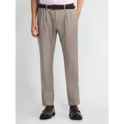 Arrow Brown Slim Fit Trousers-picture-42