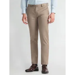 Arrow Brown Straight Fit Trousers-picture-45
