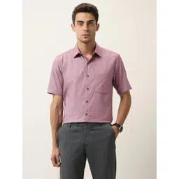 Arrow Ceremonial Textured Spread Collar Chest Pocket Cotton Formal Shirt-picture-35
