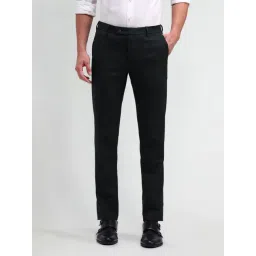 Arrow Charcoal Regular Fit Texture Trousers-picture-45