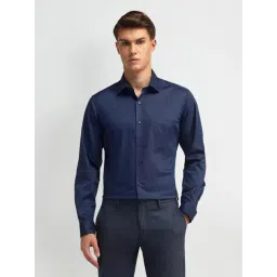 Arrow Dark Blue Cotton Regular Fit Printed Shirt-picture-19