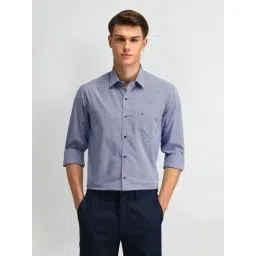 Arrow Dark Blue Cotton Slim Fit Checks Shirt-picture-42