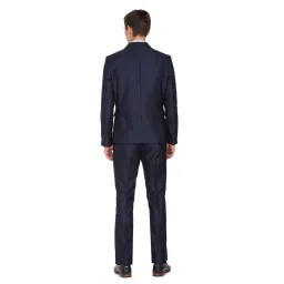 Arrow Dark Blue Regular Fit Self Pattern Three Piece Suit image 2