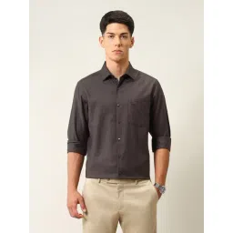 Arrow Dark Brown Cotton Regular Fit Texture Shirt-picture-32