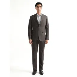 Arrow Dark Brown Polyester Regular Fit Two Piece Suit-picture-28