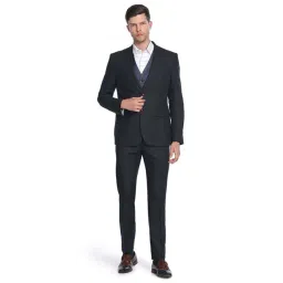 Arrow Dark Green Regular Fit Self Pattern Three Piece Suit-picture-20