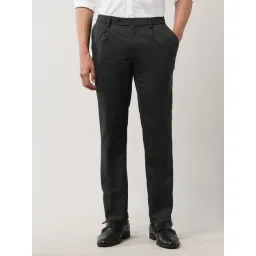 Arrow Dark Grey Regular Fit Textured Trousers-picture-37