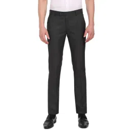 Arrow Dark Grey Regular Fit Trousers-picture-39