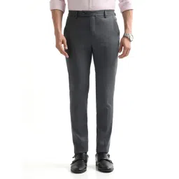 Arrow Dark Grey Slim Fit Trousers-picture-43