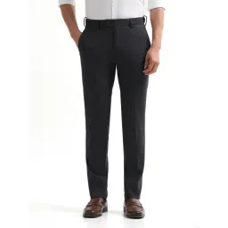 Arrow Dark Grey Slim Fit Trousers-picture-38
