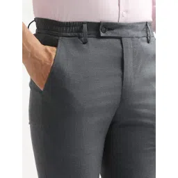 Arrow Dark Grey Slim Fit Trousers image 5