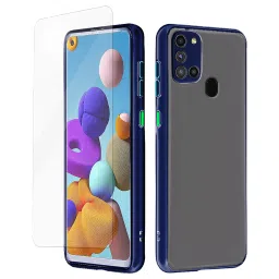 ARROW Duplex Series Polycarbonate Back Cover for Samsung A21S (Camera Protection, Blue)-picture-25