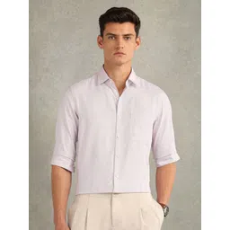 Arrow Geometric Self Design Spread Collar Pure Cotton Formal Shirt-picture-14