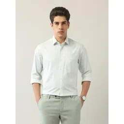 Arrow Green Cotton Slim Fit Geometric Formal Shirt-picture-26