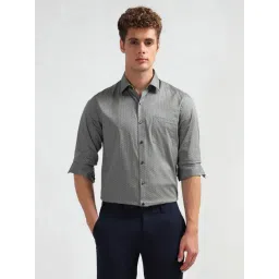 Arrow Green Cotton Slim Fit Geometric Shirt-picture-33