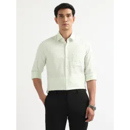 Arrow Green Cotton Slim Fit Striped Shirt-picture-16