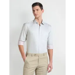 Arrow Green Cotton Slim Fit Texture Shirt-picture-28