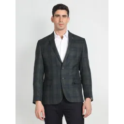 Arrow Green Regular Fit Checks Blazer-picture-18