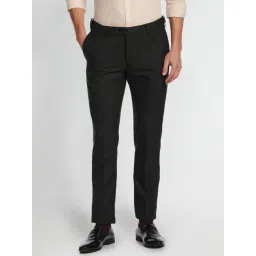 Arrow Green Slim Fit Self Pattern Trousers-picture-34
