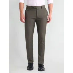 Arrow Green Slim Fit Trousers-picture-24