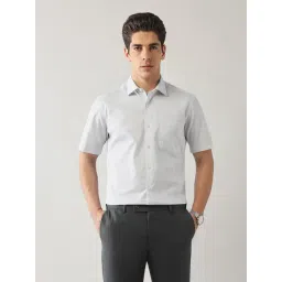 Arrow Grey Cotton Regular Fit Geometric Formal Shirt-picture-19