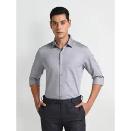 Arrow Grey Cotton Regular Fit Self Pattern Shirt-picture-46