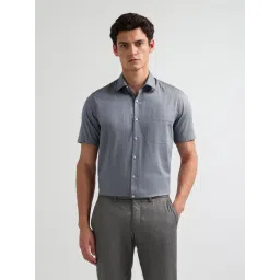 Arrow Grey Cotton Regular Fit Striped Shirt-picture-34