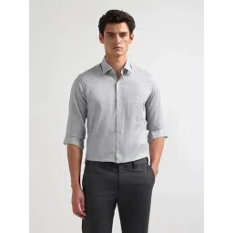 Arrow Grey Cotton Slim Fit Printed Shirt-picture-39