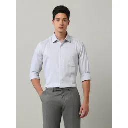 Arrow Grey Cotton Slim Fit Striped Shirt-picture-32