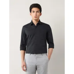 Arrow Grey Cotton Slim Fit Texture Shirt-picture-44