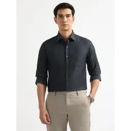 Arrow Grey Cotton Slim Fit Textured Shirt-picture-10