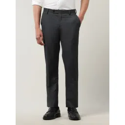 Arrow Grey Polyester Solid Mid Rise Trousers-picture-48