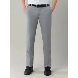 Arrow Grey Regular Fit Self Pattern Trousers-picture-28