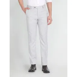 Arrow Grey Regular Fit Self Pattern Trousers-picture-39