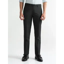 Arrow Grey Regular Fit Self Pattern Trousers-picture-16