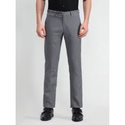 Arrow Grey Regular Fit Texture Trousers-picture-25