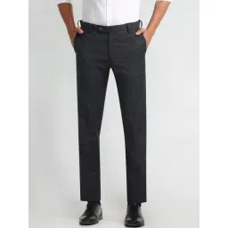 Arrow Grey Slim Fit Checks Trousers-picture-46