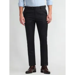 Arrow Grey Slim Fit Checks Trousers-picture-15