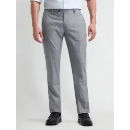 Arrow Grey Slim Fit Checks Trousers-picture-45