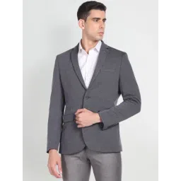 Arrow Grey Slim Fit Self Pattern Blazer-picture-11